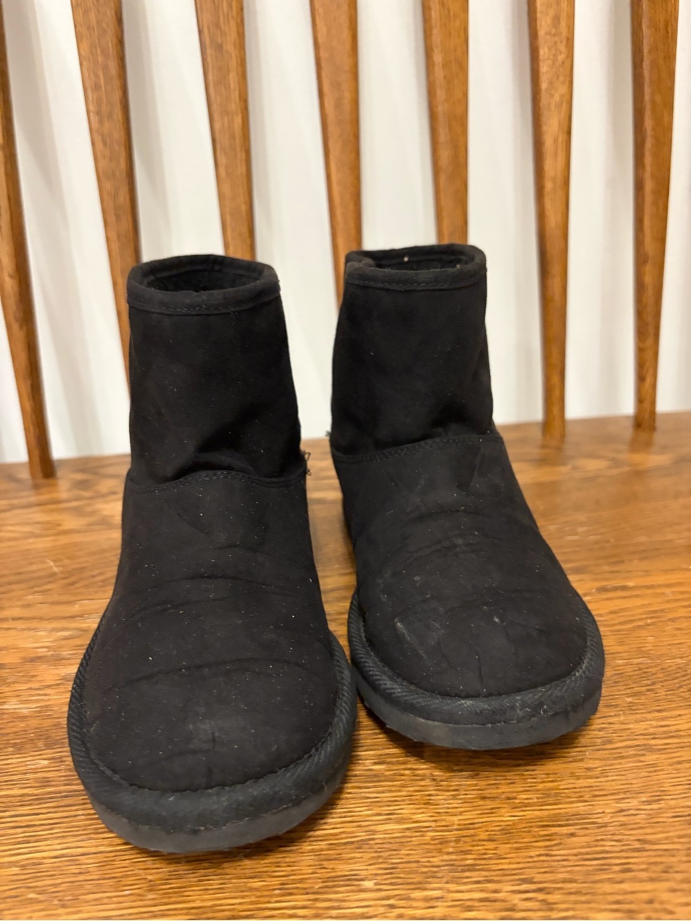 Old Navy Kids Sherpa Boots Faux Suede Cozy Ankle Boot Black Size 2 Y 2Y